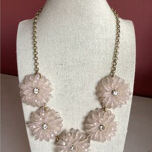 J Crew Blush Pink Lucite Flowers with Rhinestone Centers
